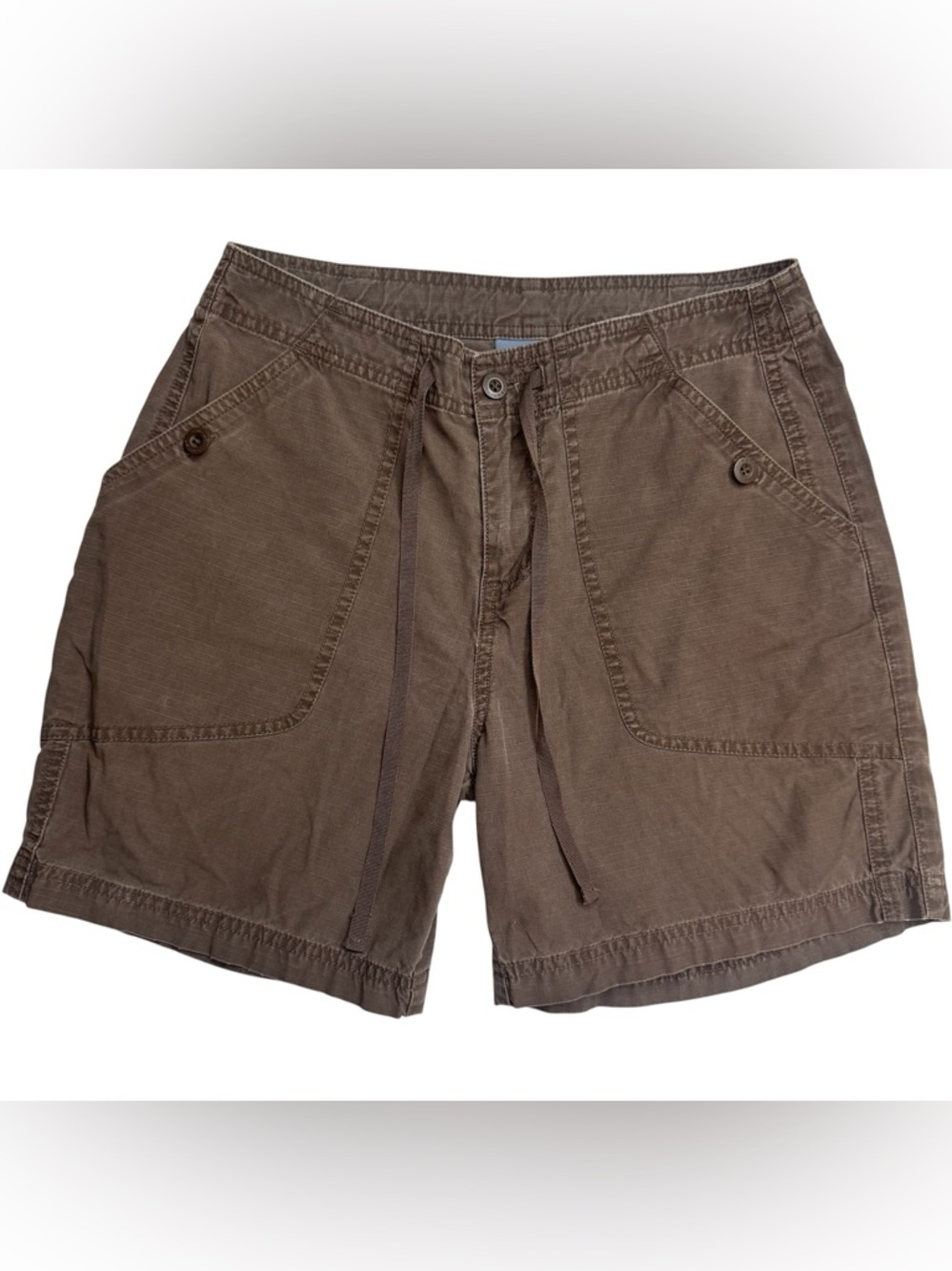 Quest Women’s Utility Shorts Brown 100% Cotton Drawstring Size 4